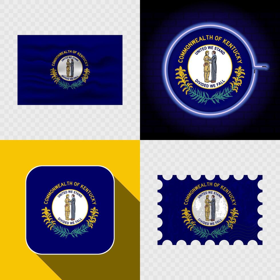 Creative Kentucky Flag Icon Set Collection. vector