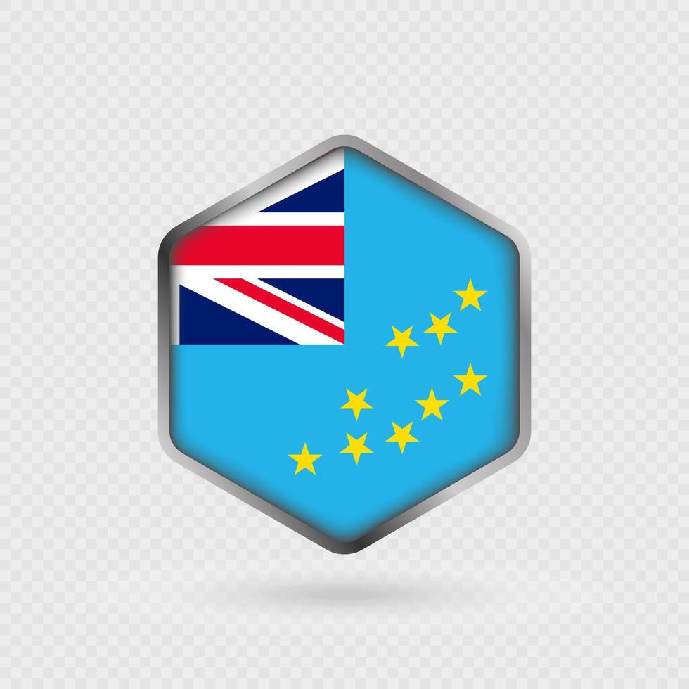 Tuvalu Flag Icon in Hexagon Shape. vector