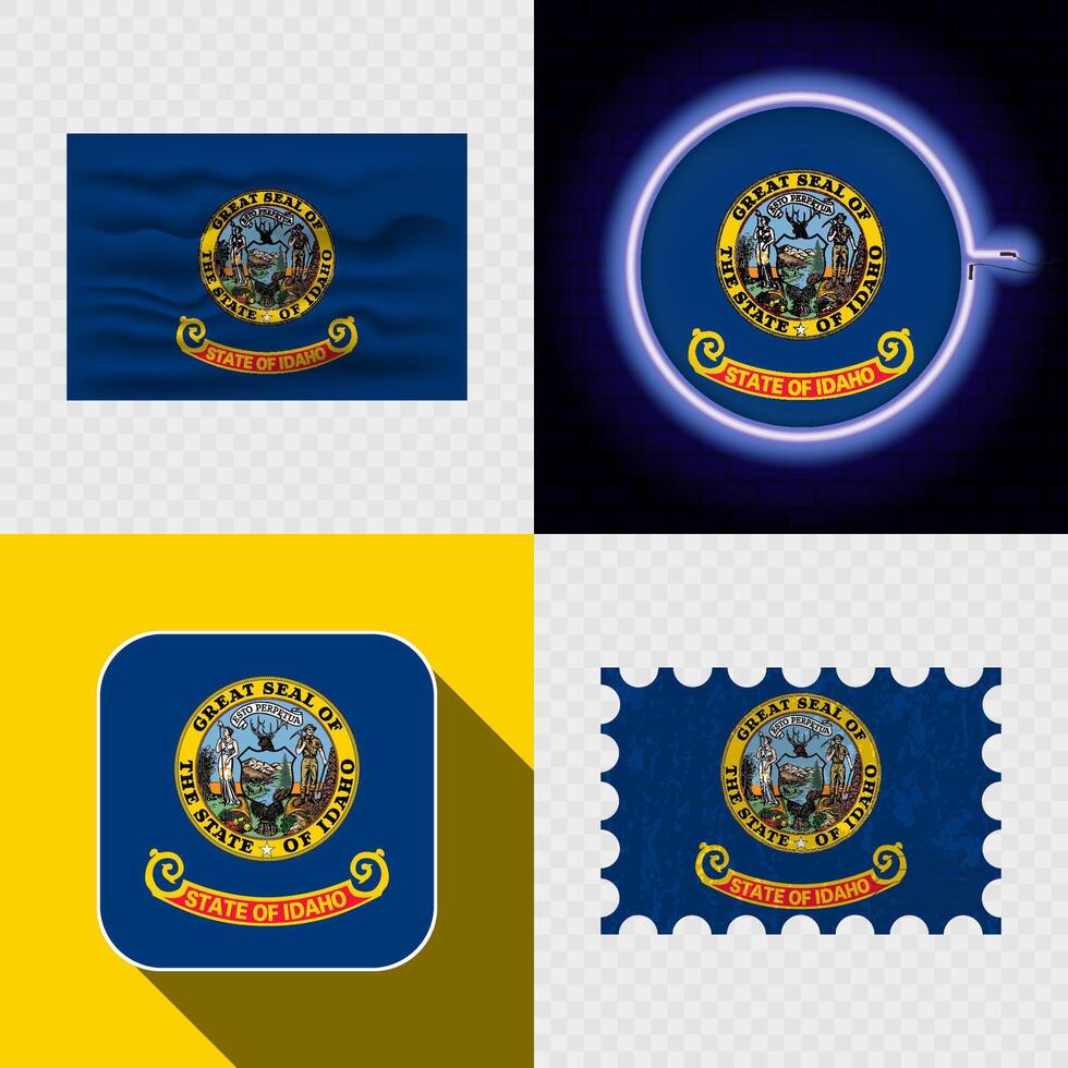 Creative Idaho Flag Icon Set Collection. vector