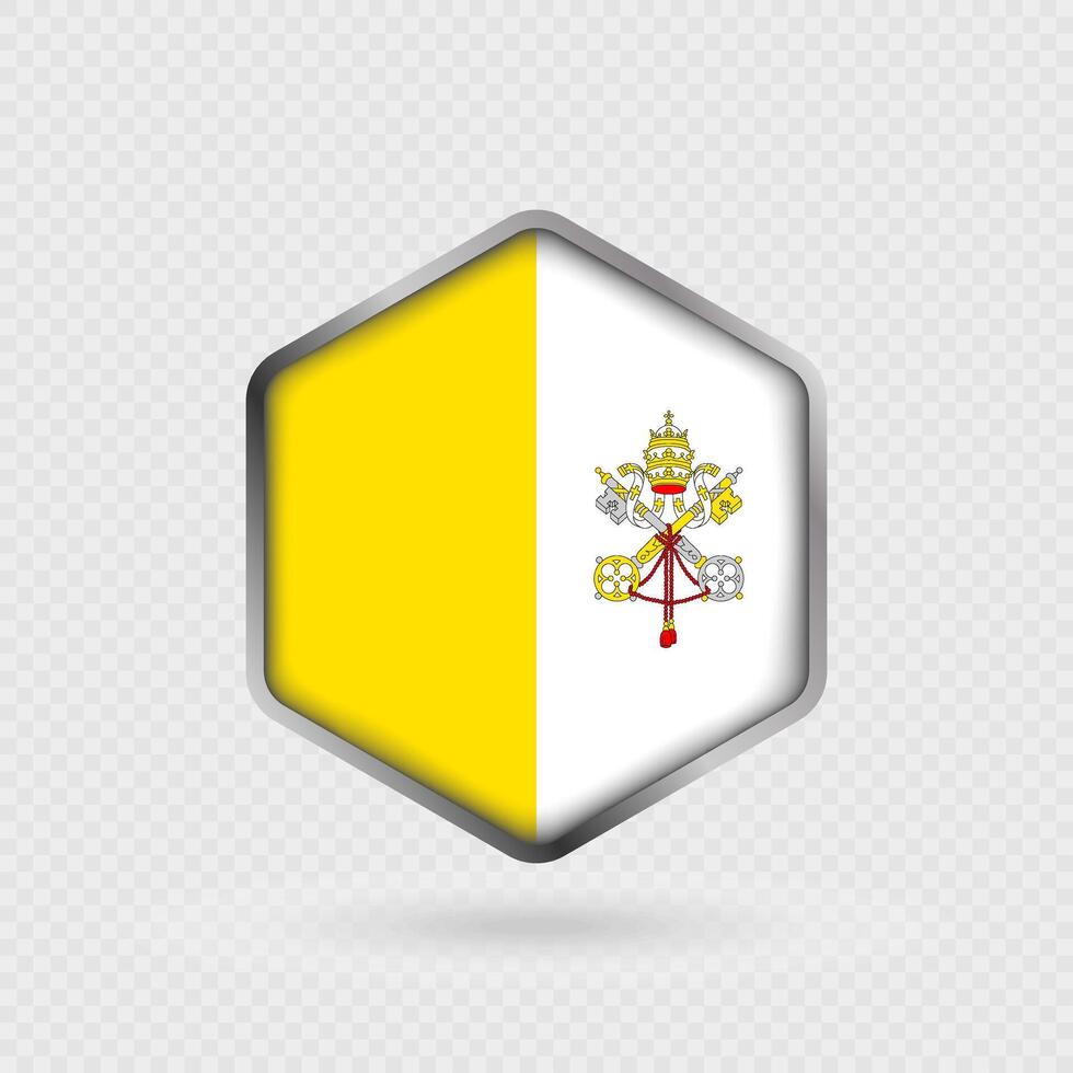 Vatican City Flag Icon in Hexagon Shape. vector
