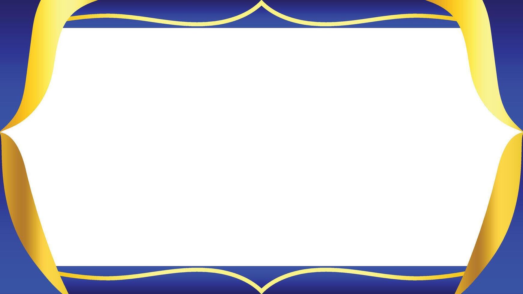 Elegant Frame with Golden Border on Gradient Blue Background vector