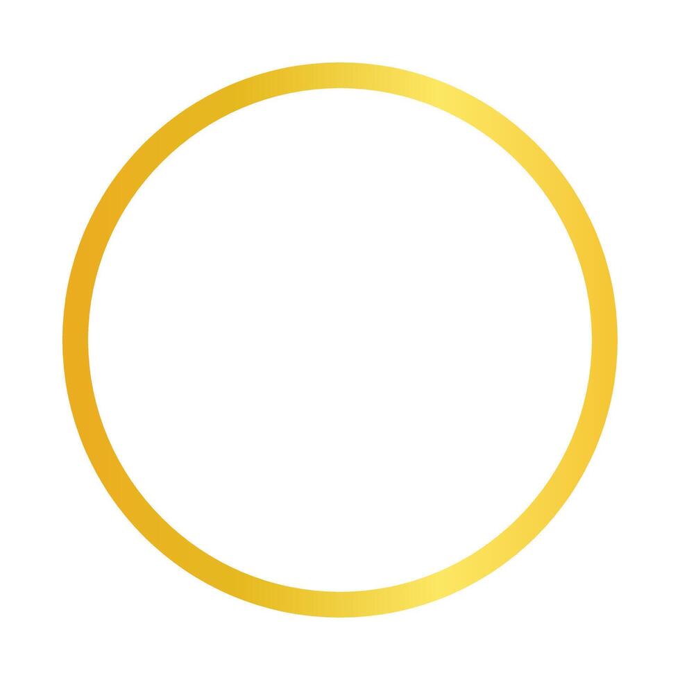 Golden Circular Frame on a White Background for Creative Design vector