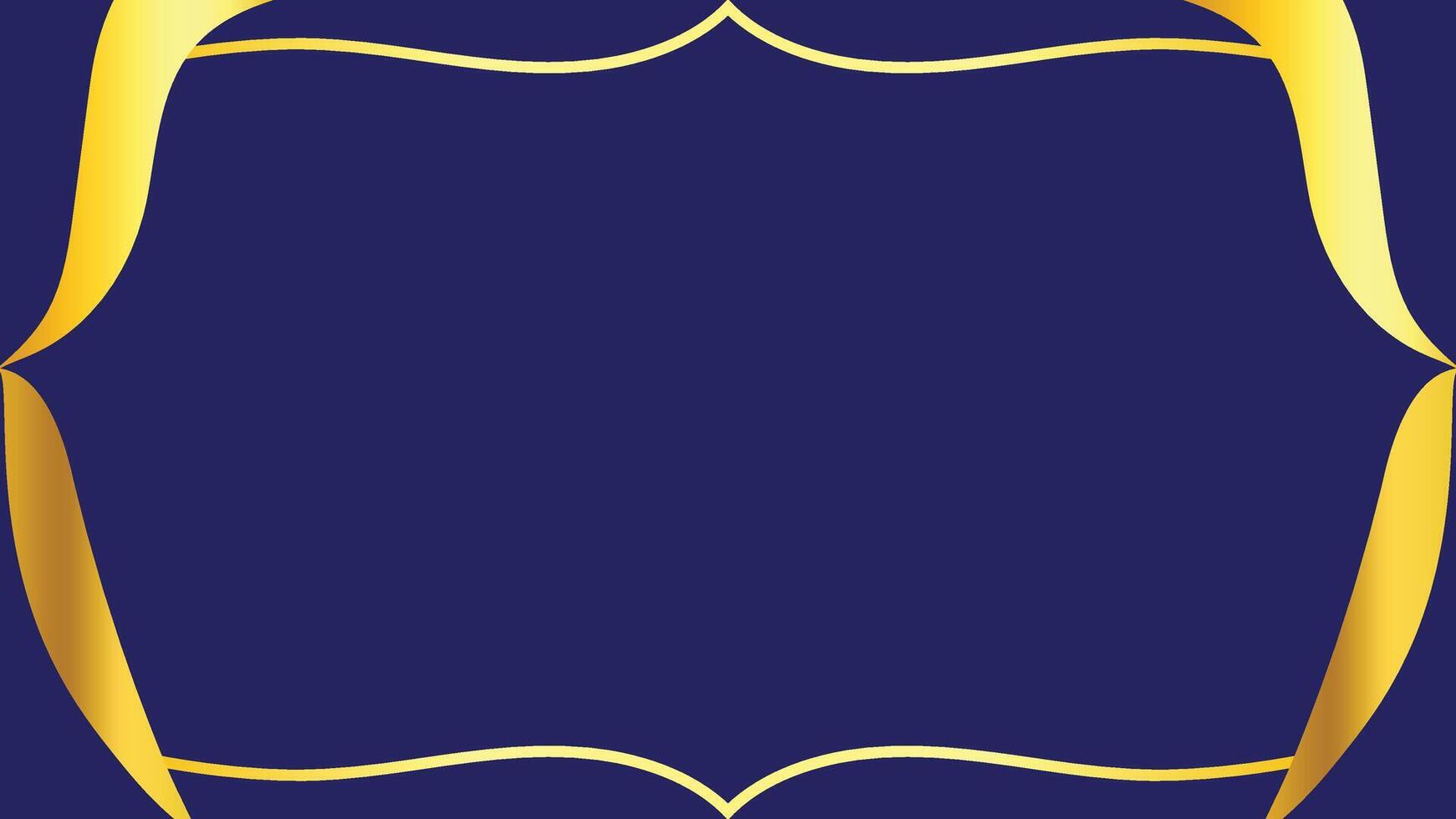 Elegant Dark Blue Background with Golden Decorative Frame Elements vector