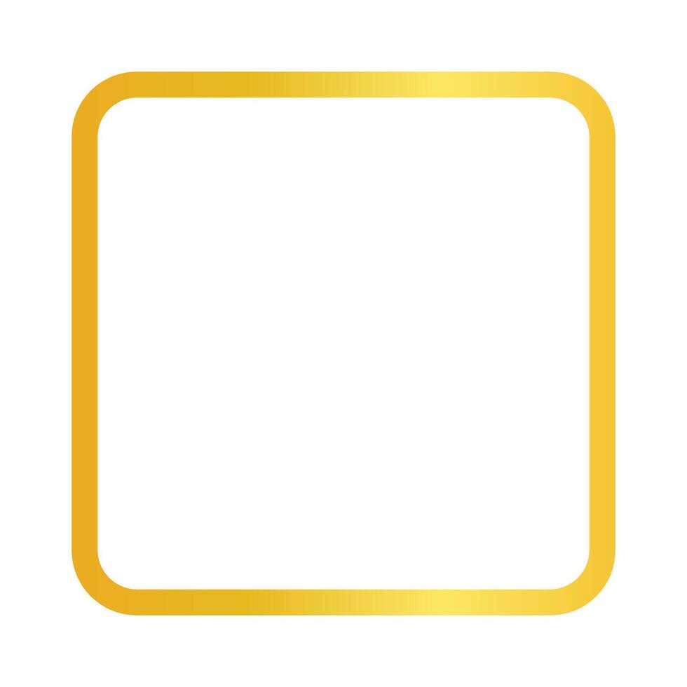 Premium shimmering gold square frame on white background - minimalist luxury design template for branding, packaging, and digital product mockups vector