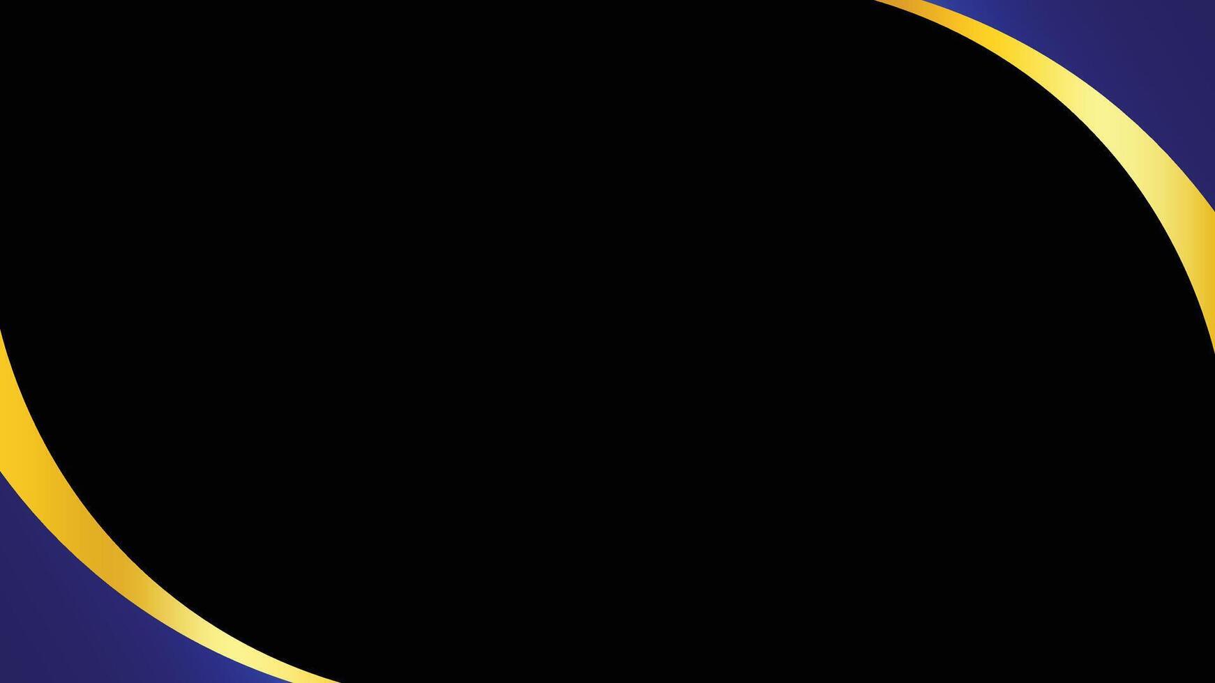 abstract background with curved black center, gold wave edges, and dark blue corners, suitable for modern banner design, presentation templates, or digital ads with elegant style vector
