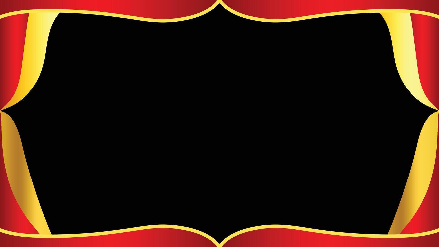 Elegant Red and Gold Frame with Decorative Black Center vector