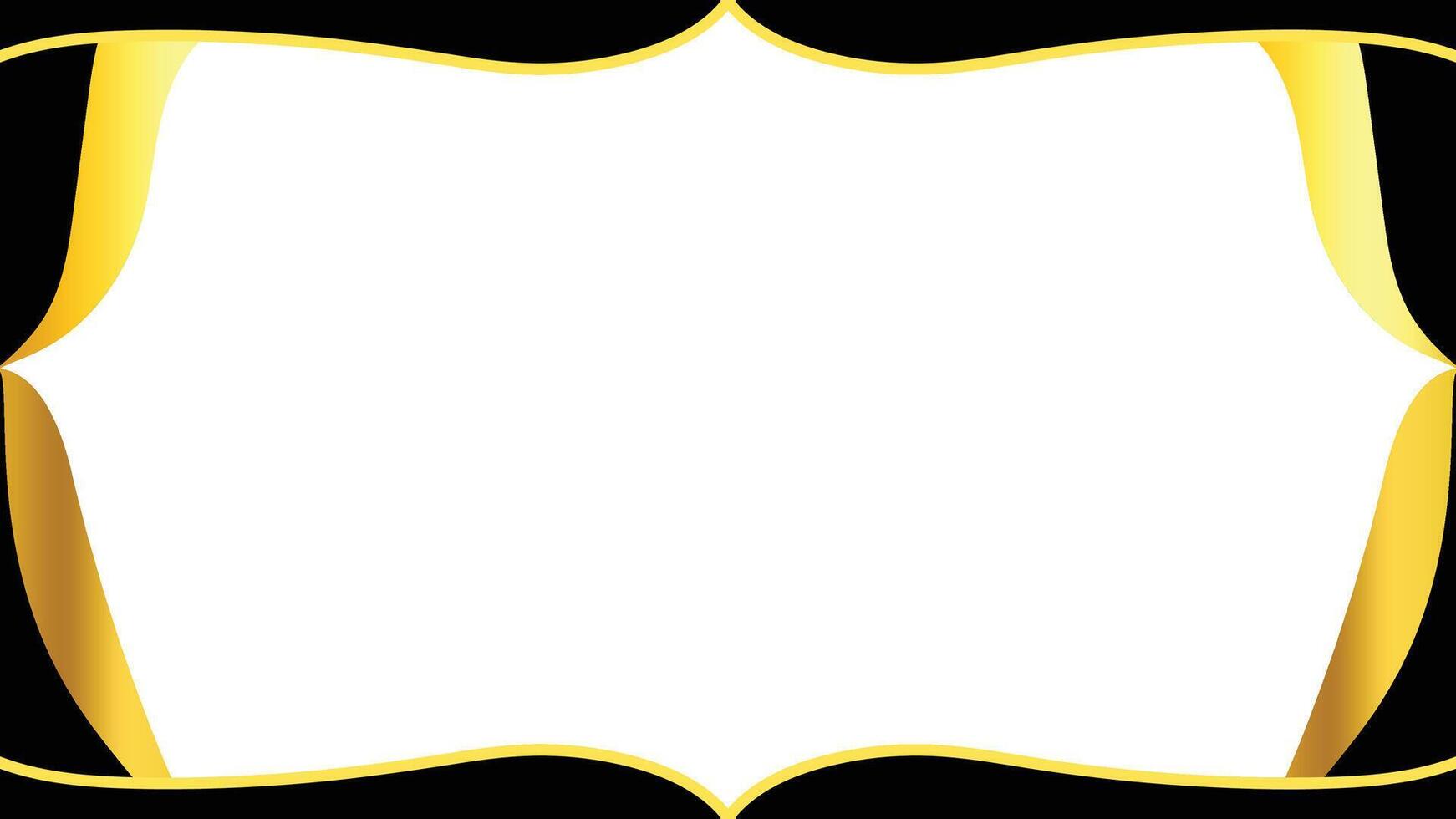 Elegant Curved Golden Frame with Black and White Background vector