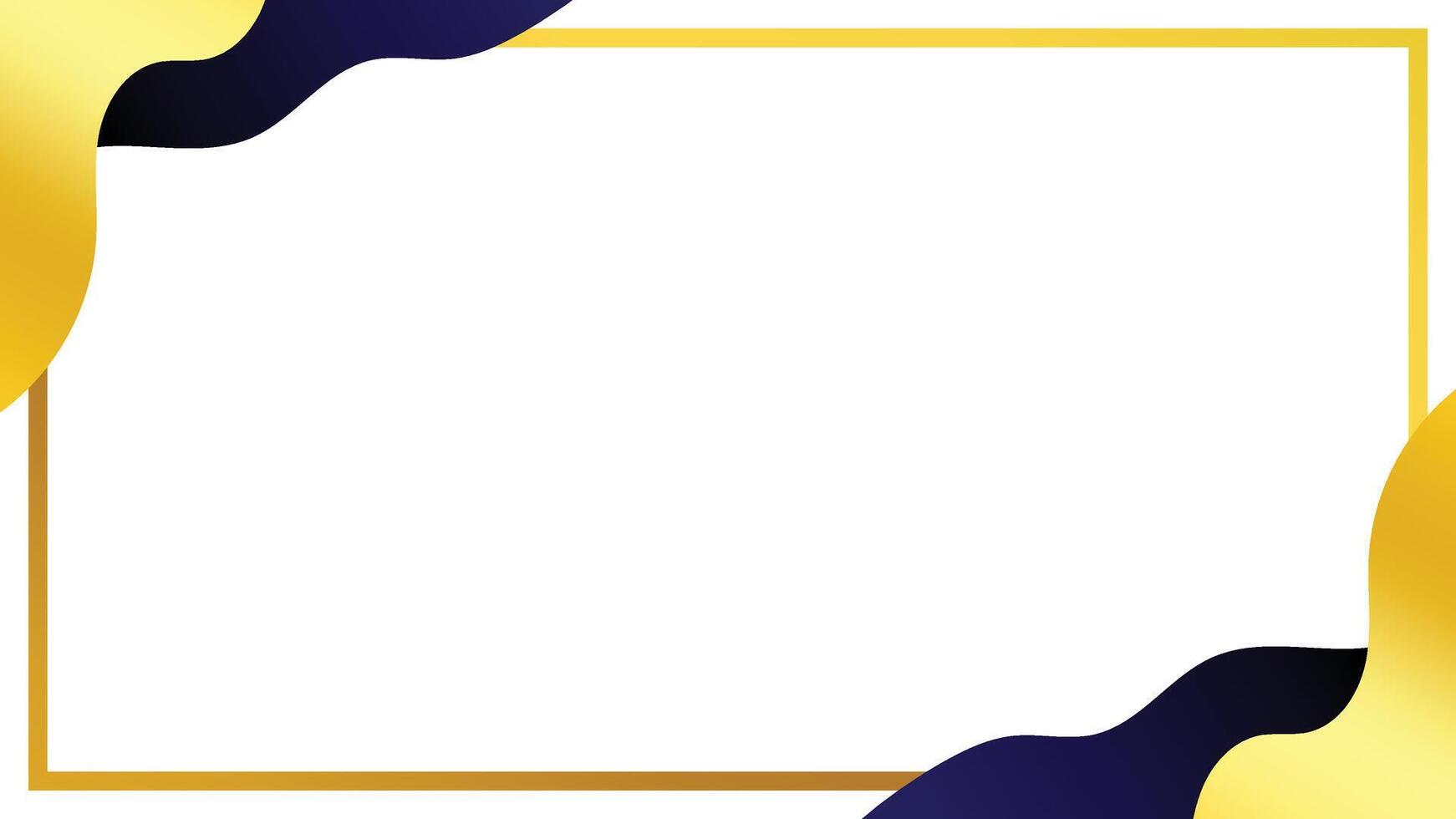 Elegant White Background with Gold and Navy Abstract Border Design vector