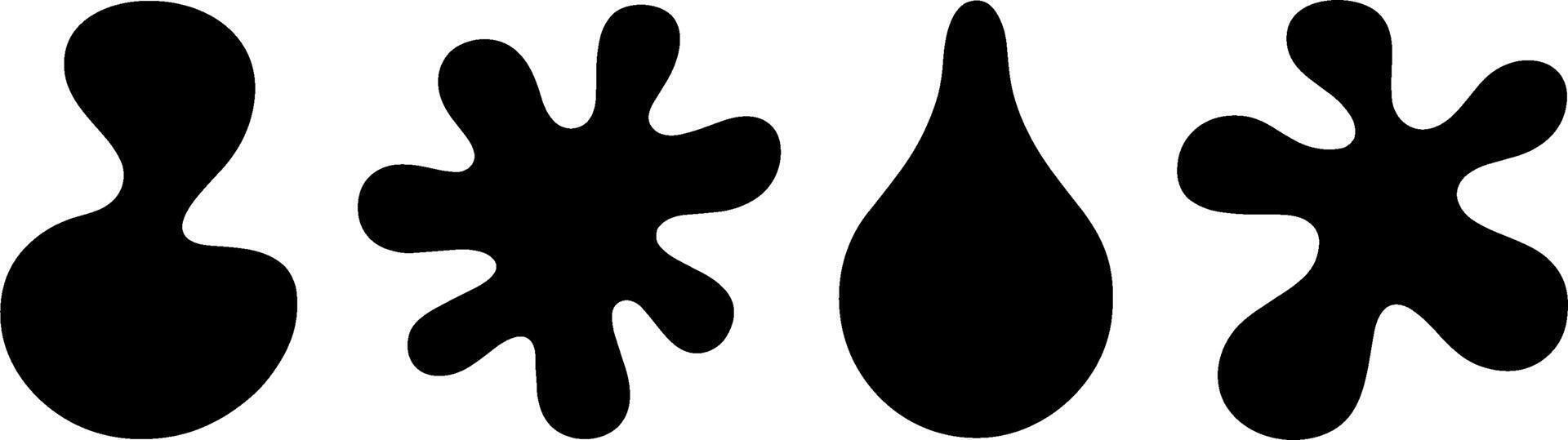 Blot Shapes Set Organic Ink Splash Abstract Shapes vector