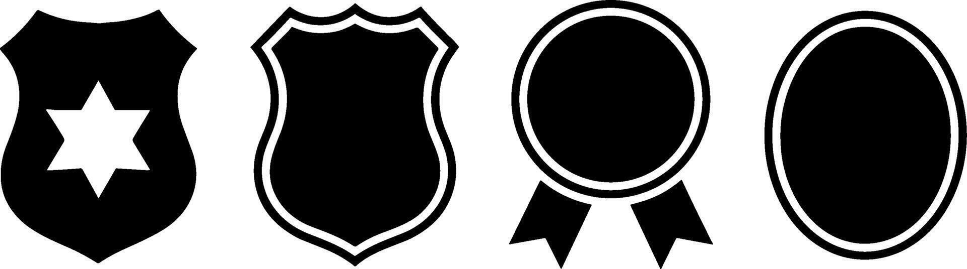 Police Badge Sheriff Shield Award Ribbon Isolateds vector