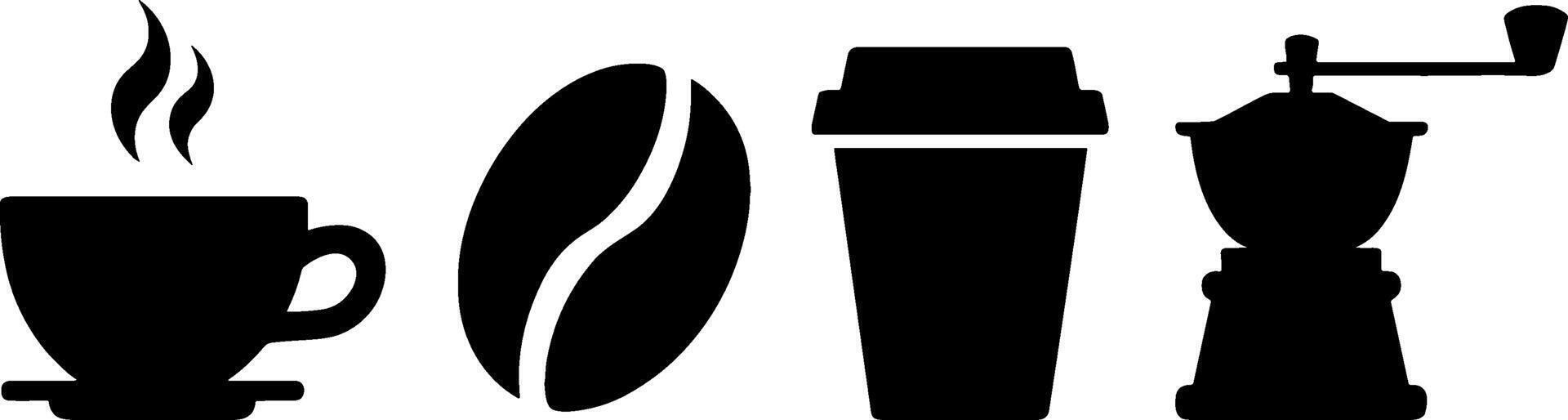 Coffee Cup Bean To Go Hot Beverages Set vector