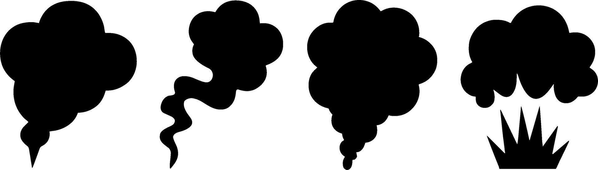 Smoke Cloud Explosions Fire Effects Set vector