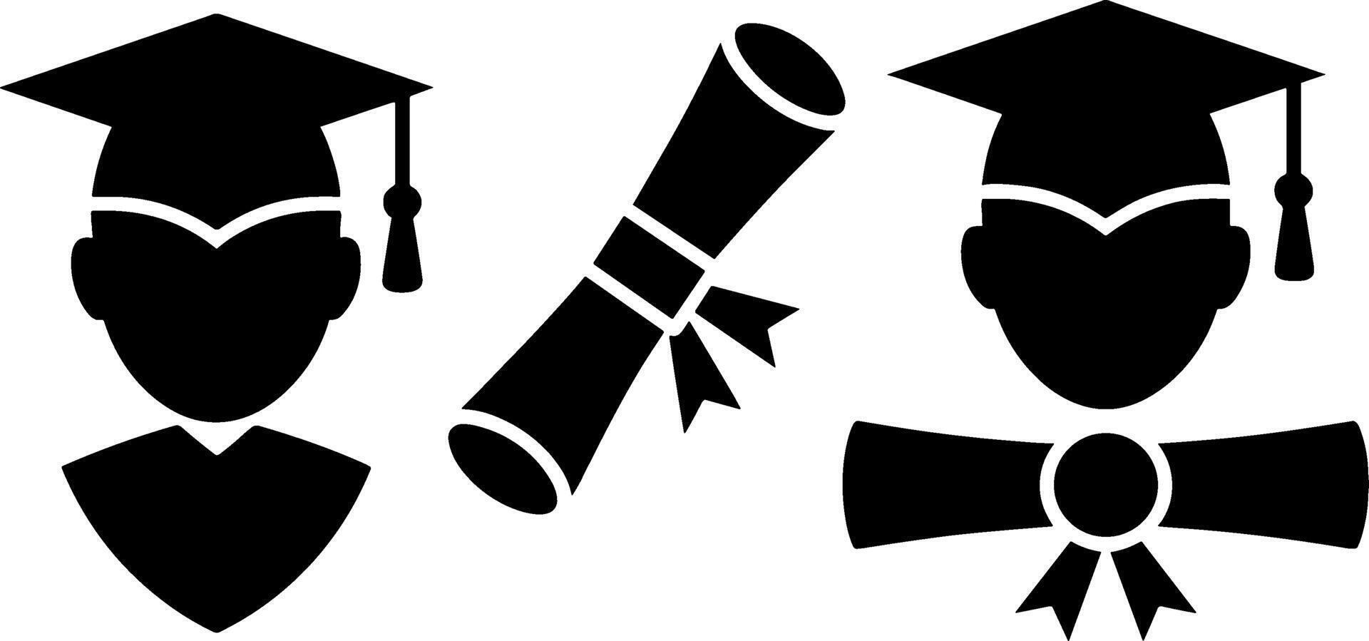 Graduation Cap Student Diploma Set Education Achievement vector