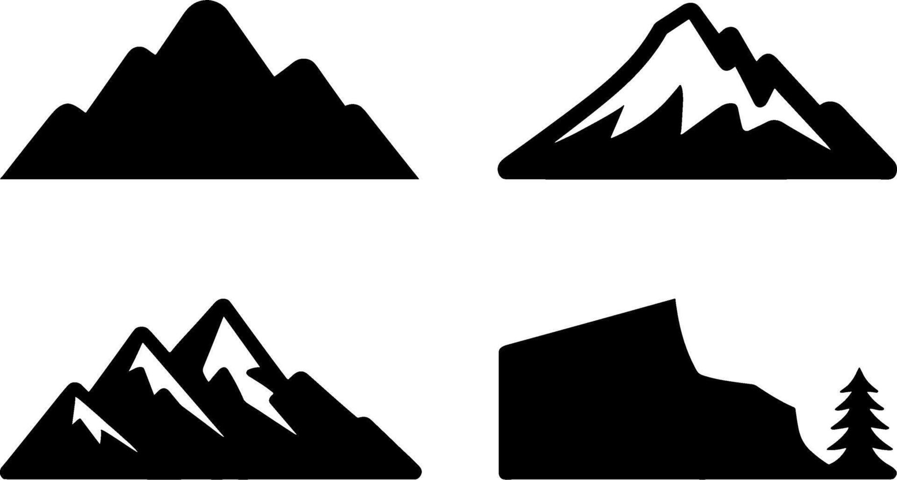 Mountain Range Silhouette Snowy Peaks Outdoor Natures vector