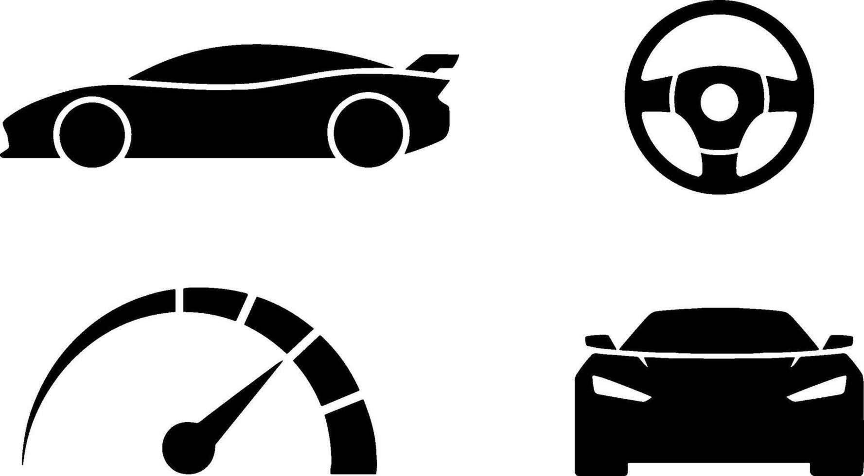 Sports Car Speedometer Steering Wheel Front View Drivings vector