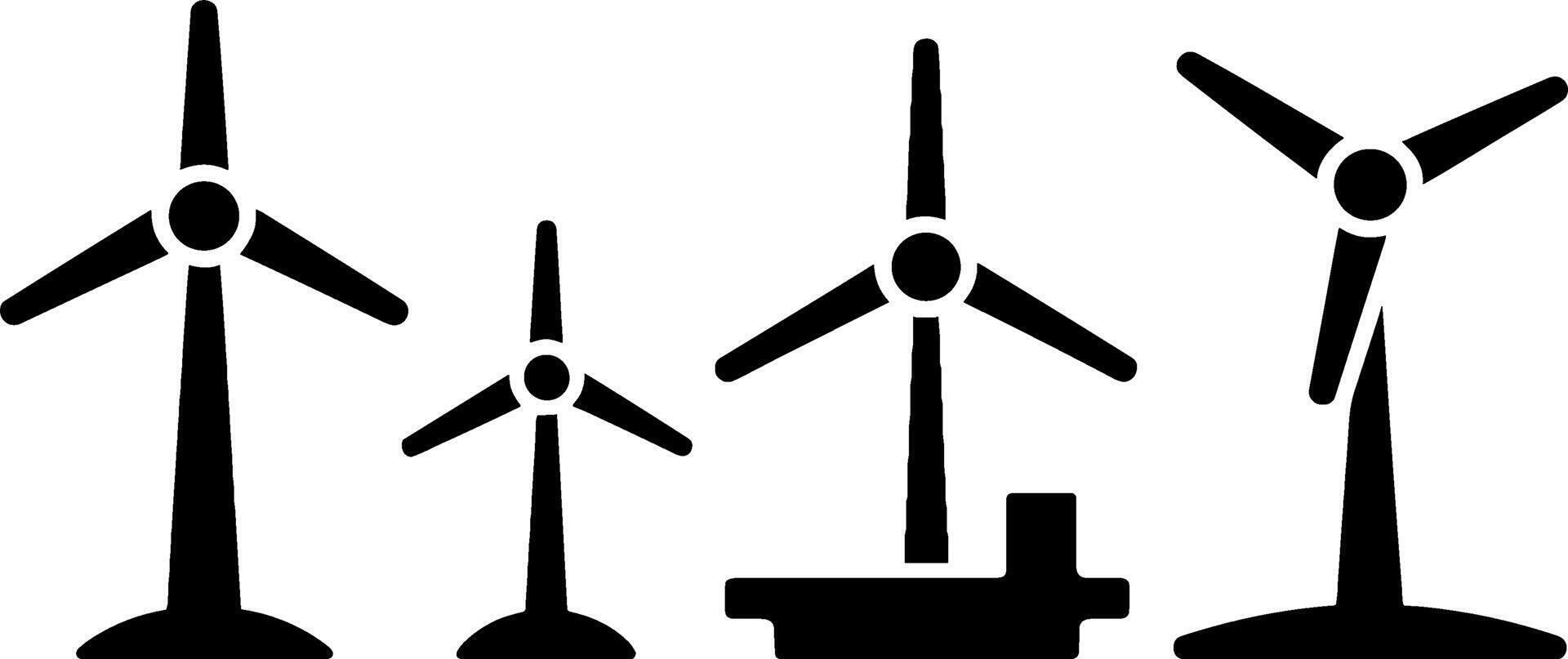 Wind Turbines Renewable Energy Symbols vector