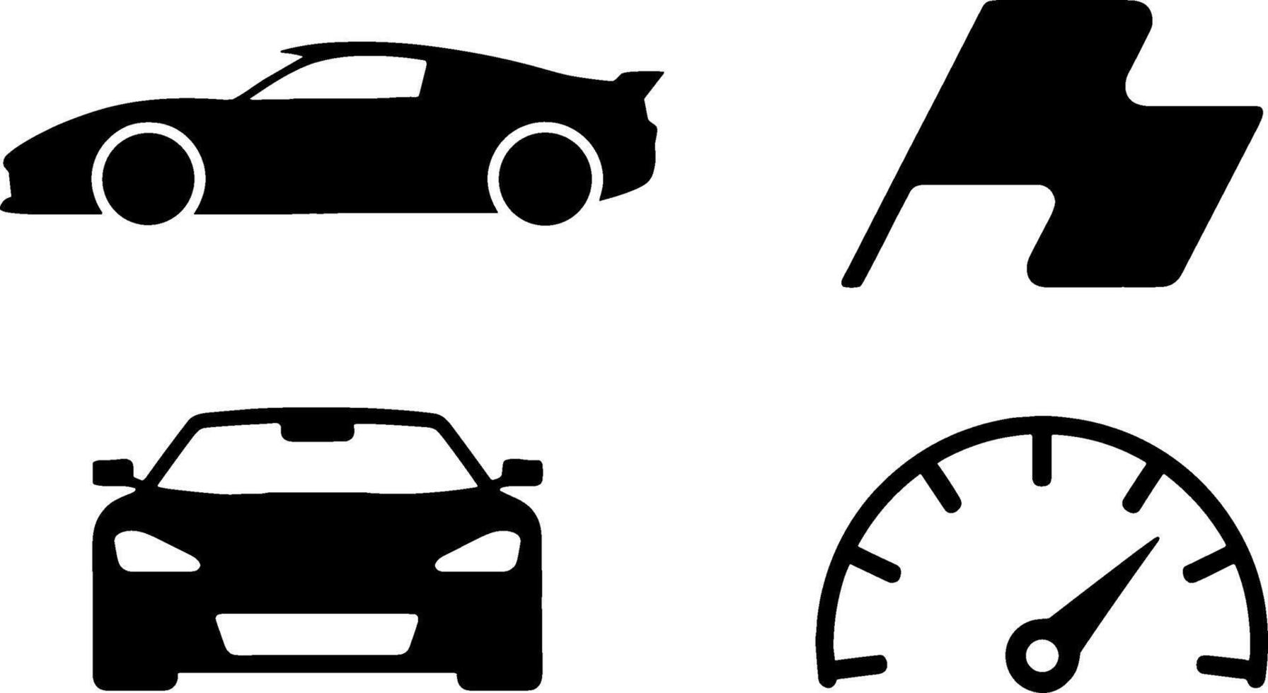 Sports Car Racing Flag Speedometer Dashboard Set vector