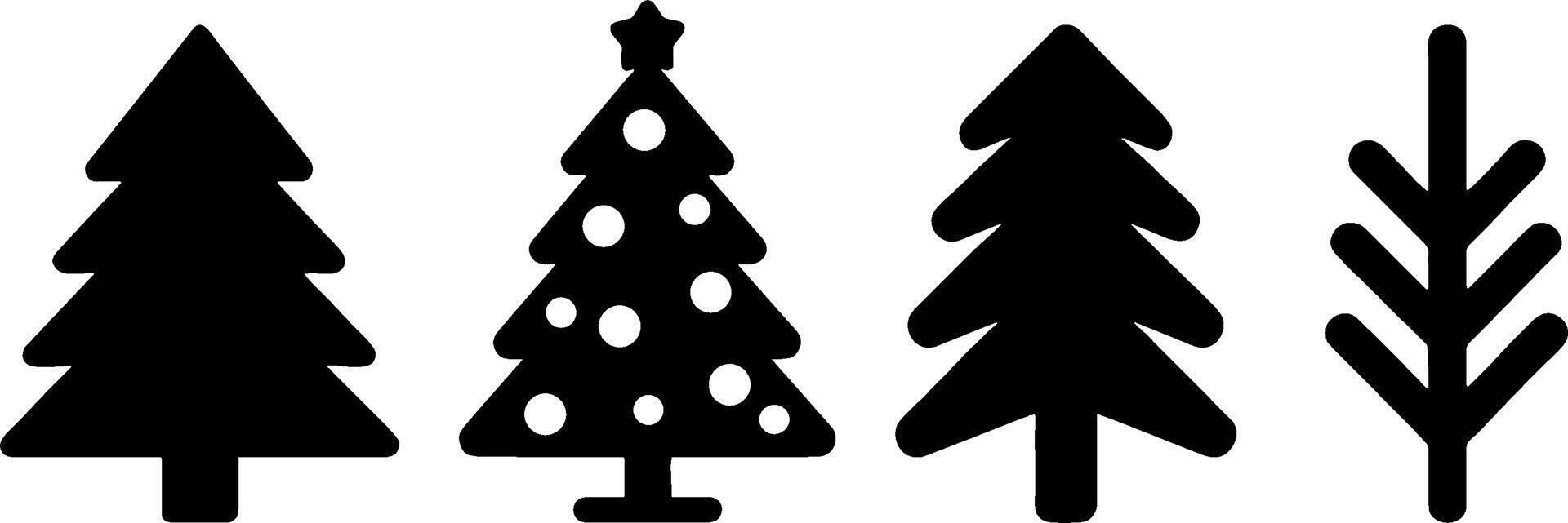 Christmas Tree Set Holiday Decoration Symbol vector