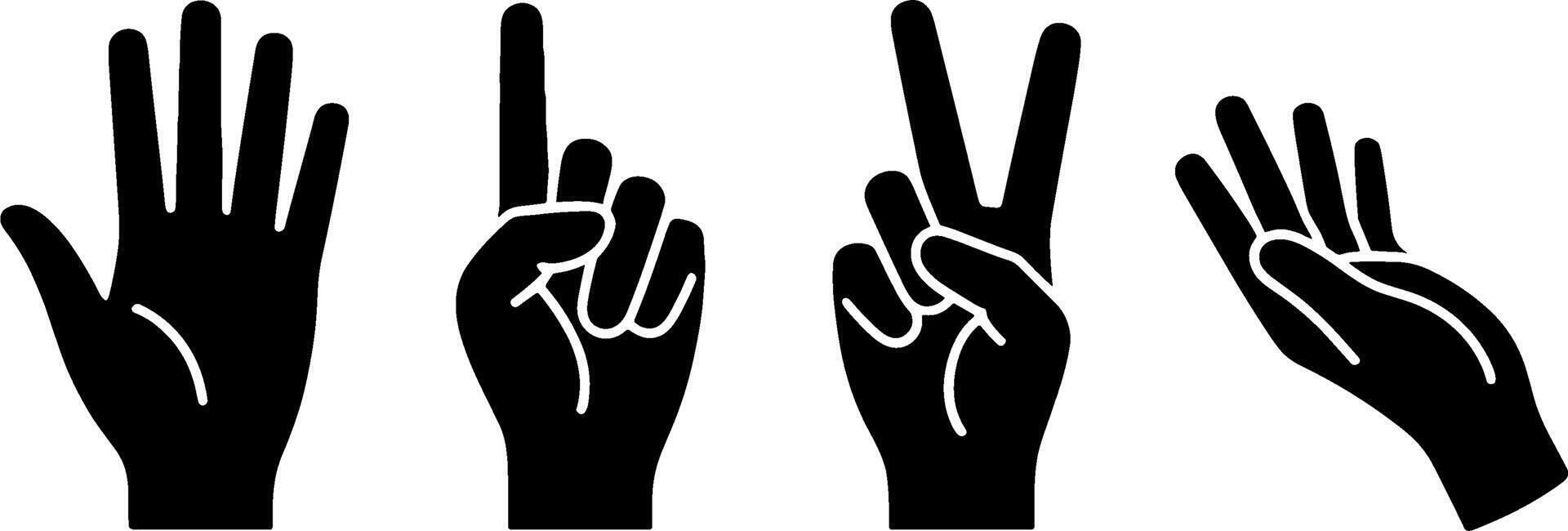 Hand Gesture Signs Fingers Counting Communications vector
