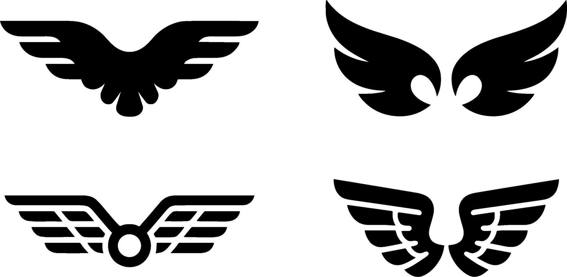 Stylized Wing Set Aviation Emblem Collection vector