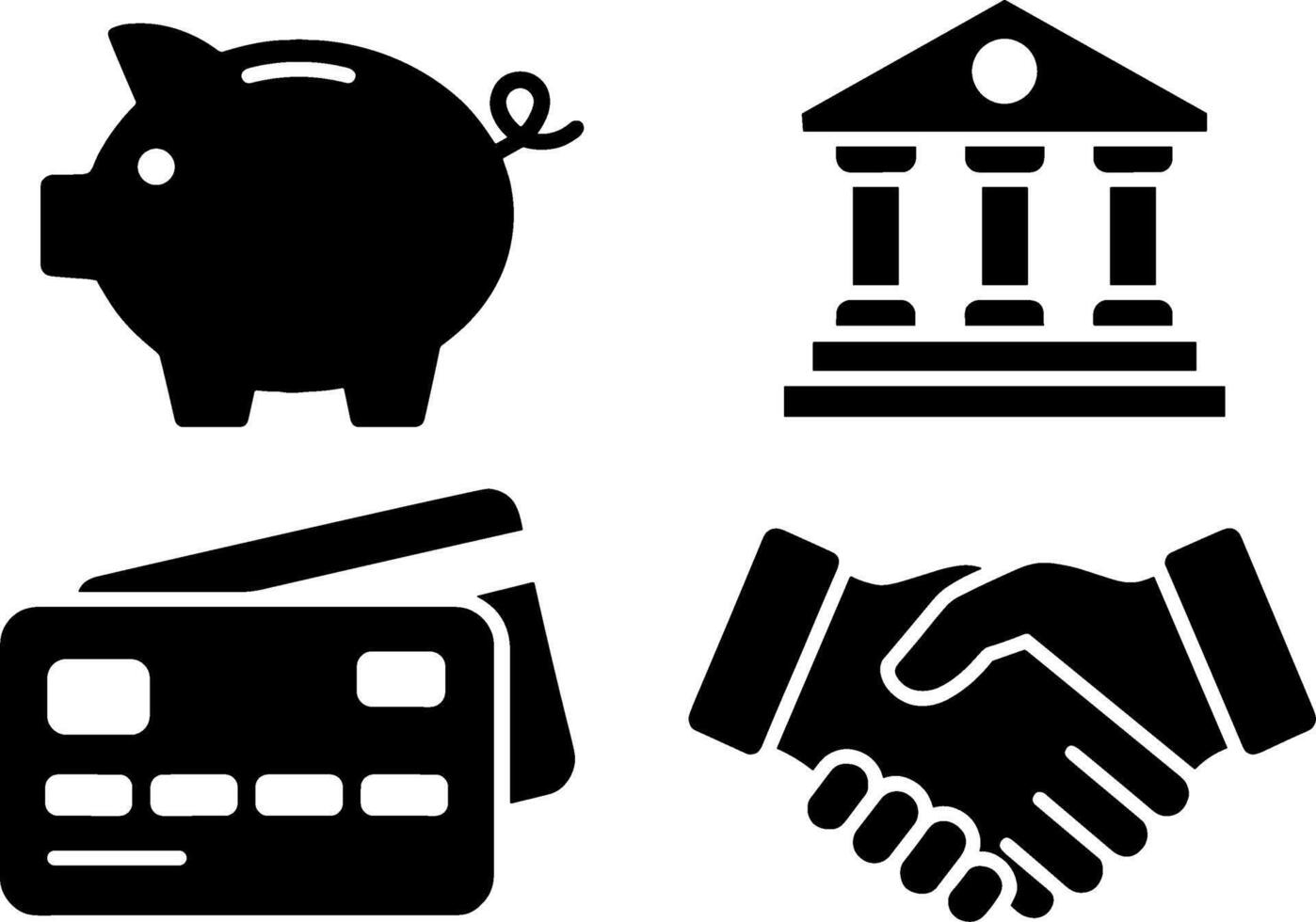 Banking Finances Piggy Bank Credit Card Handshake vector