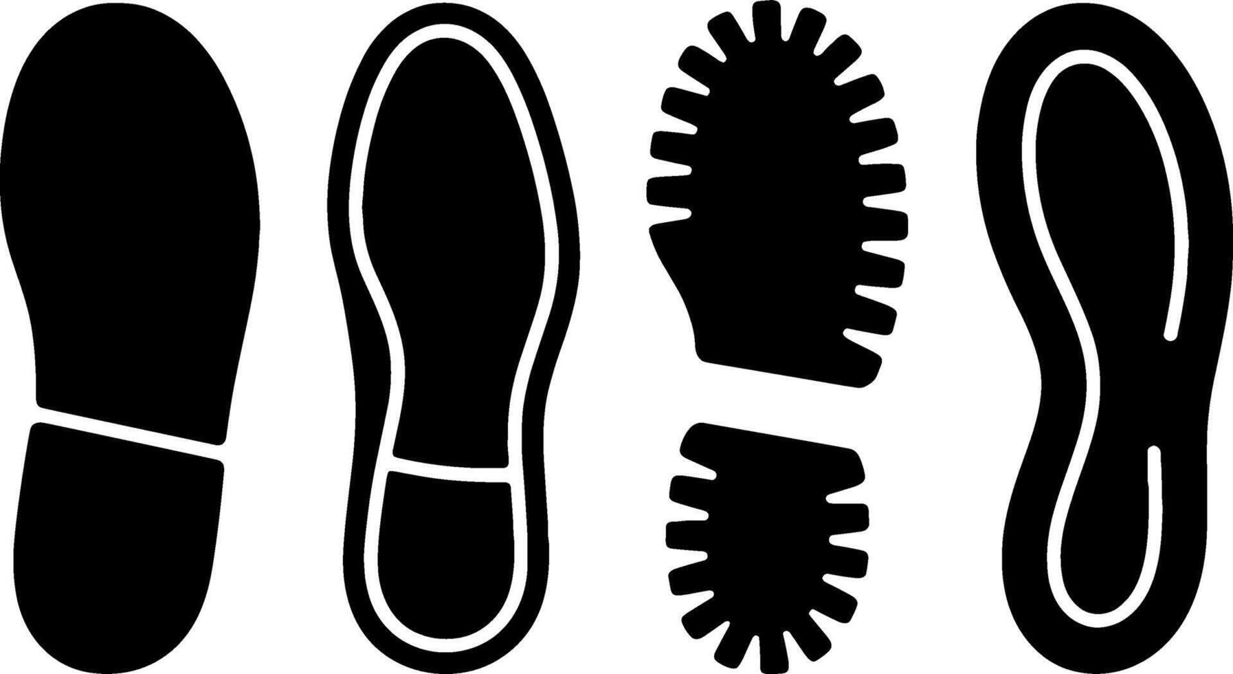 Shoe Sole Footprints Set Walking Trail Concept vector