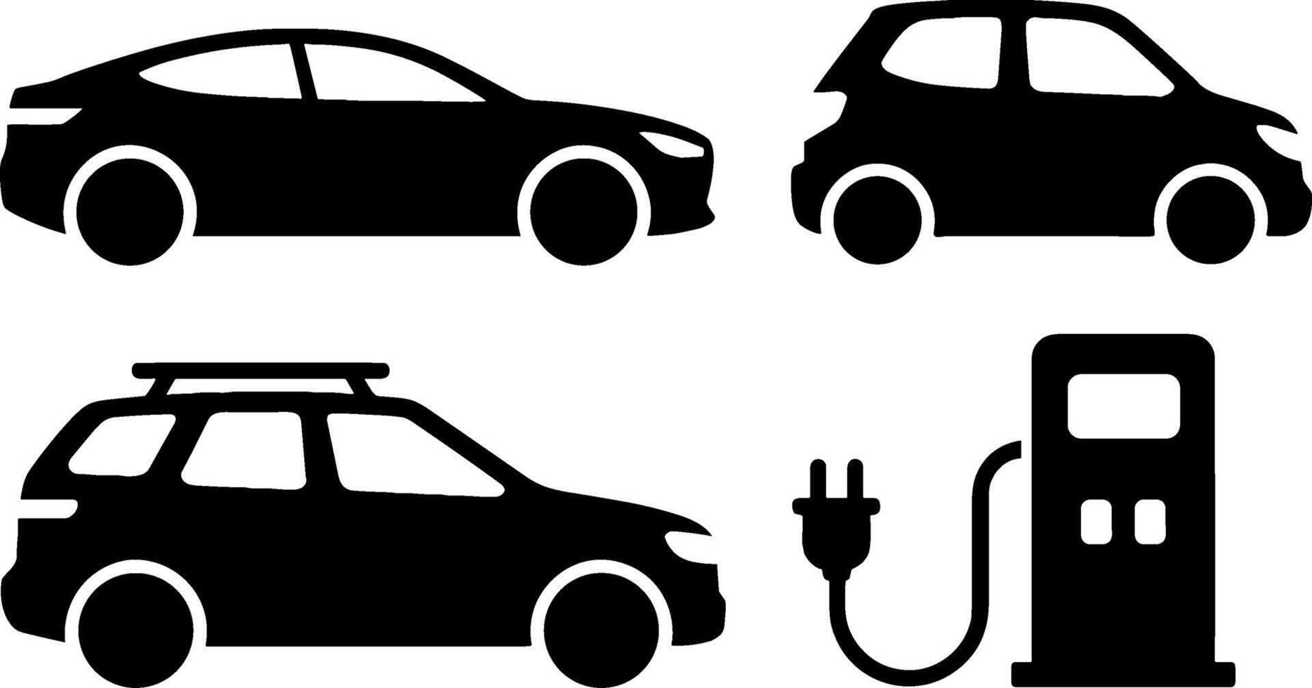 Electric Car Charging Stations Set vector