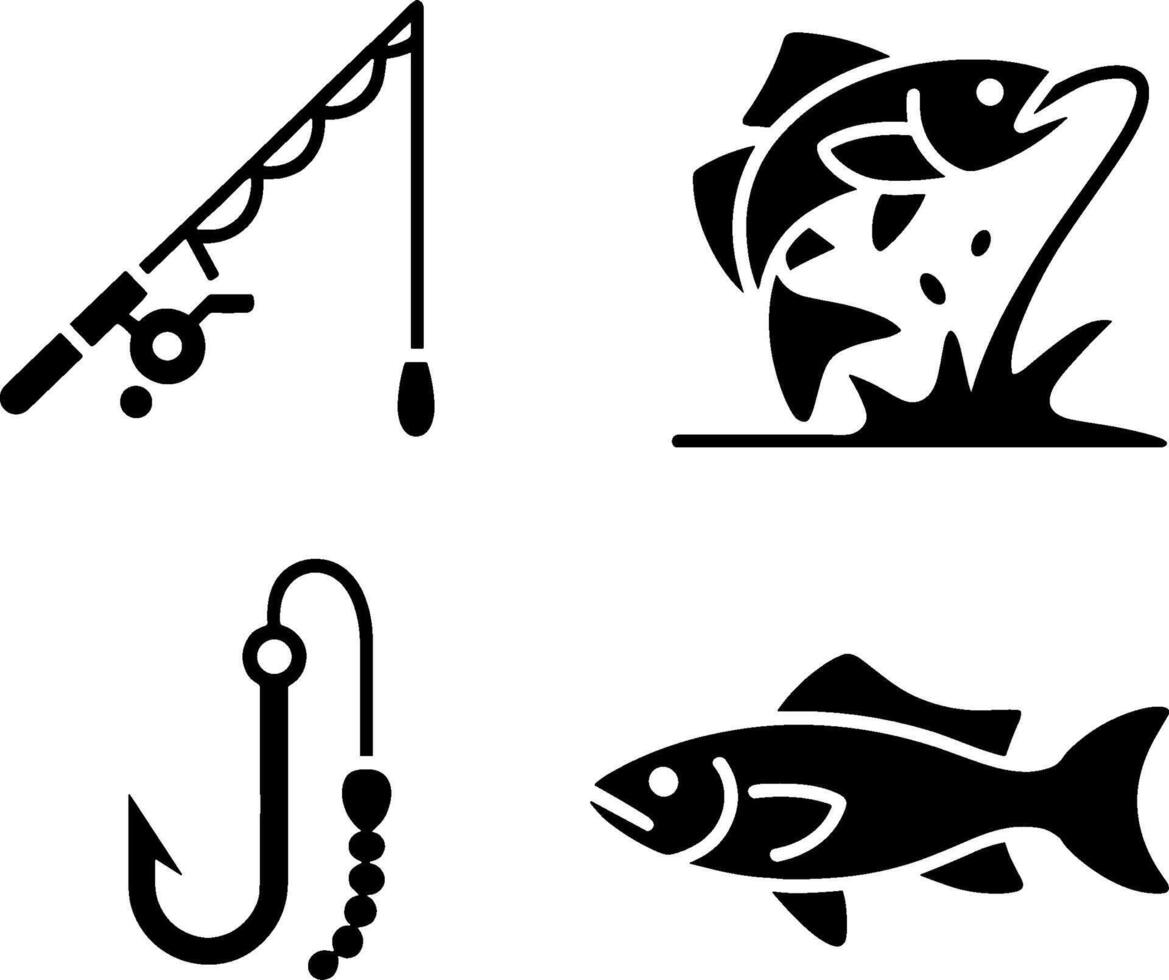 Fishing Rod Fish Hook Set Fishing Equipments vector