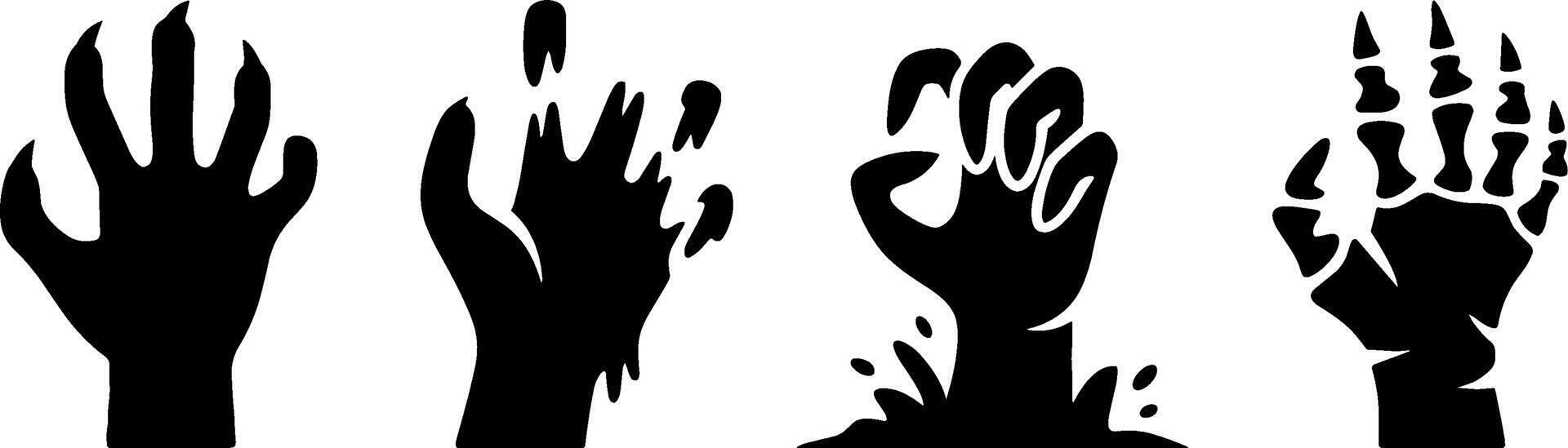Zombie Hand Silhouettes Horror Halloweens vector