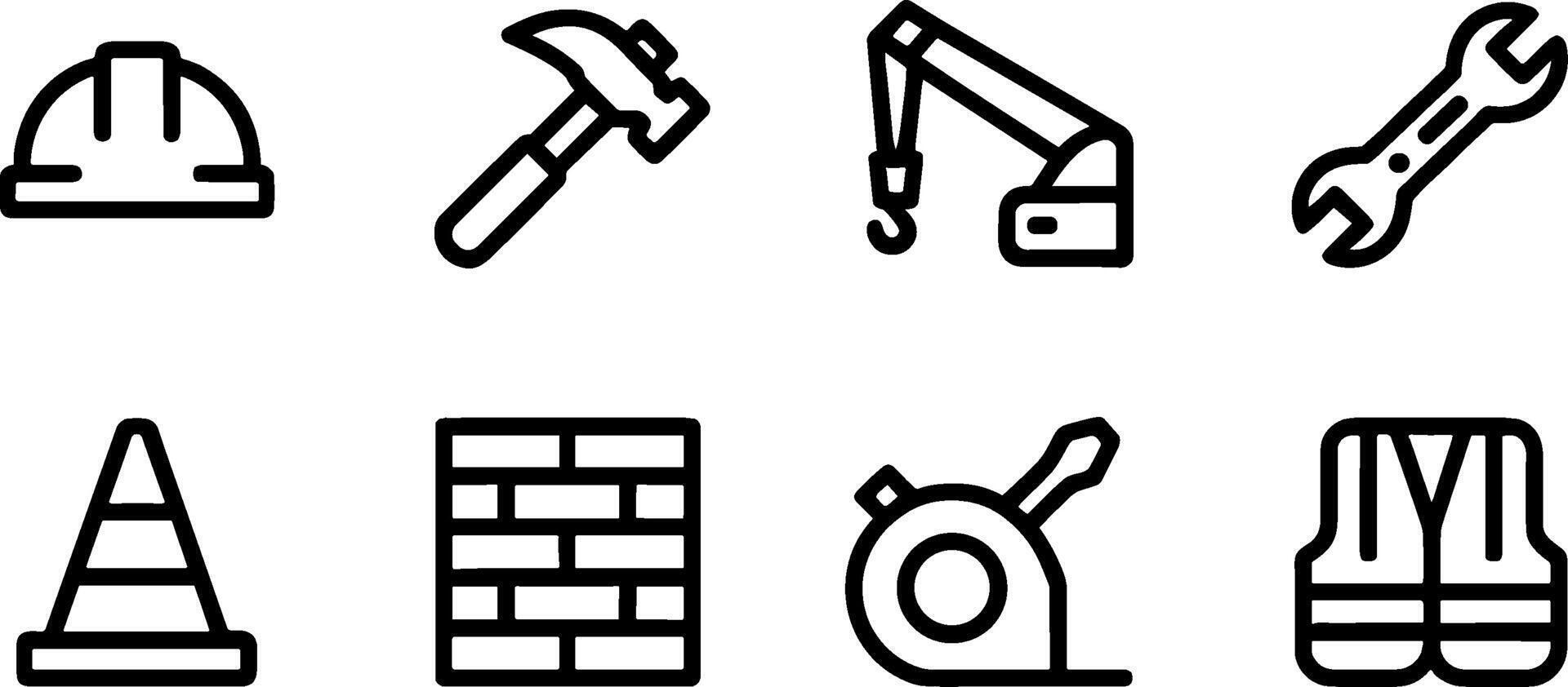 Construction Safety Equipment Set Building Tools Symbols vector