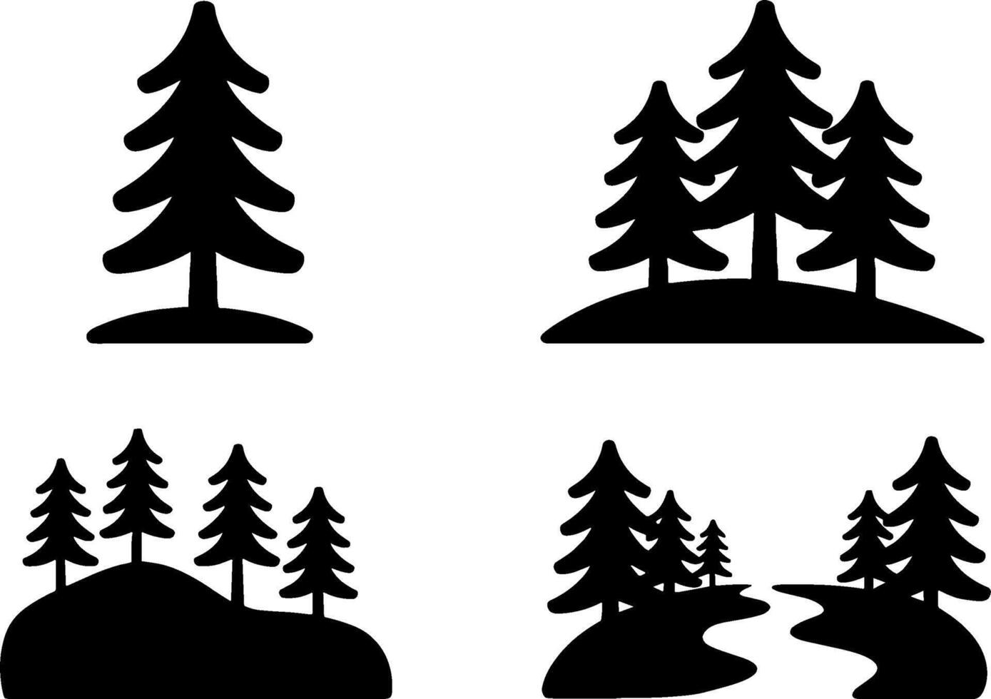Pine Tree Forest Landscapes Nature Outdoor Adventure vector