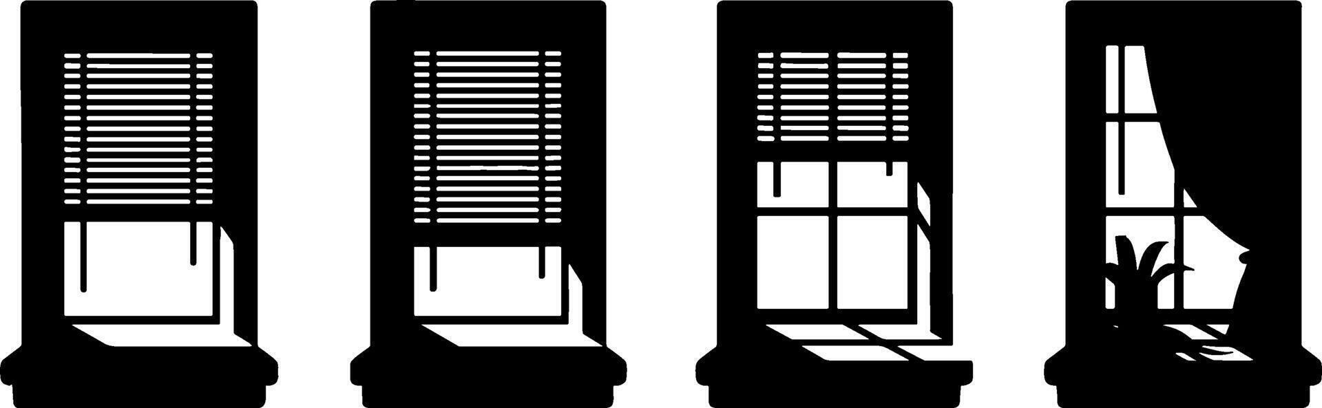 Window Blinds Shadows Silhouettes Home Interior Concepts vector