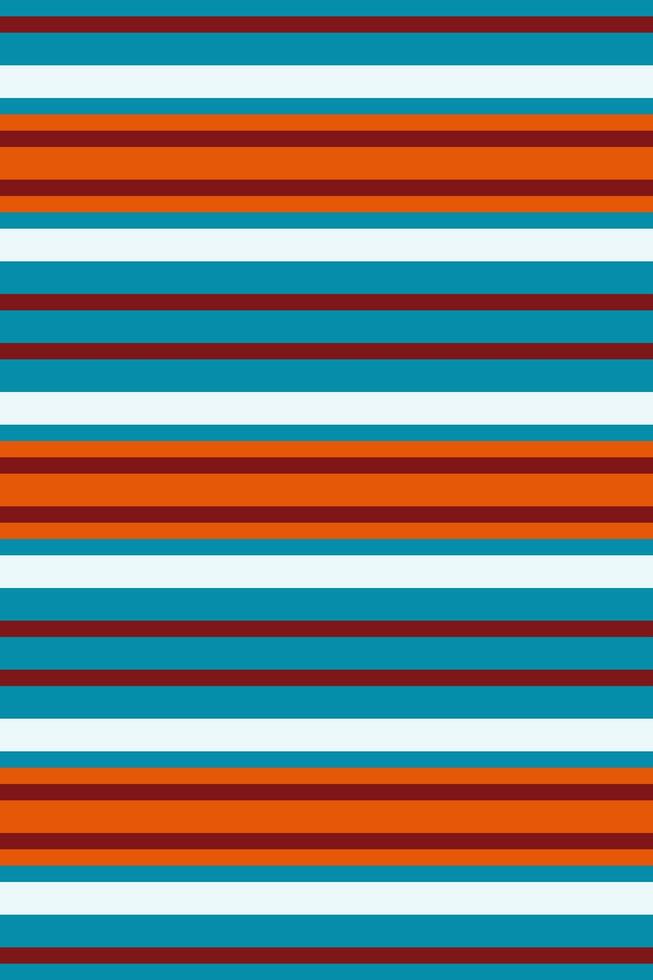 Vibrant horizontal stripes in teal, white, burnt orange, and dark brown create a bold, geometric pattern. vector