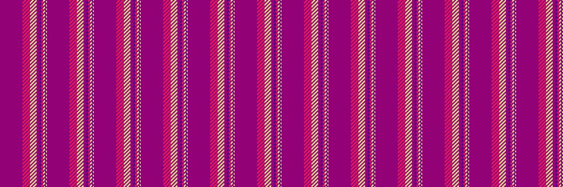 Tulticoloured fabric background seamless, iconic pattern textile texture. Oetwork vertical stripe lines in pink and light goldenrod colors. vector