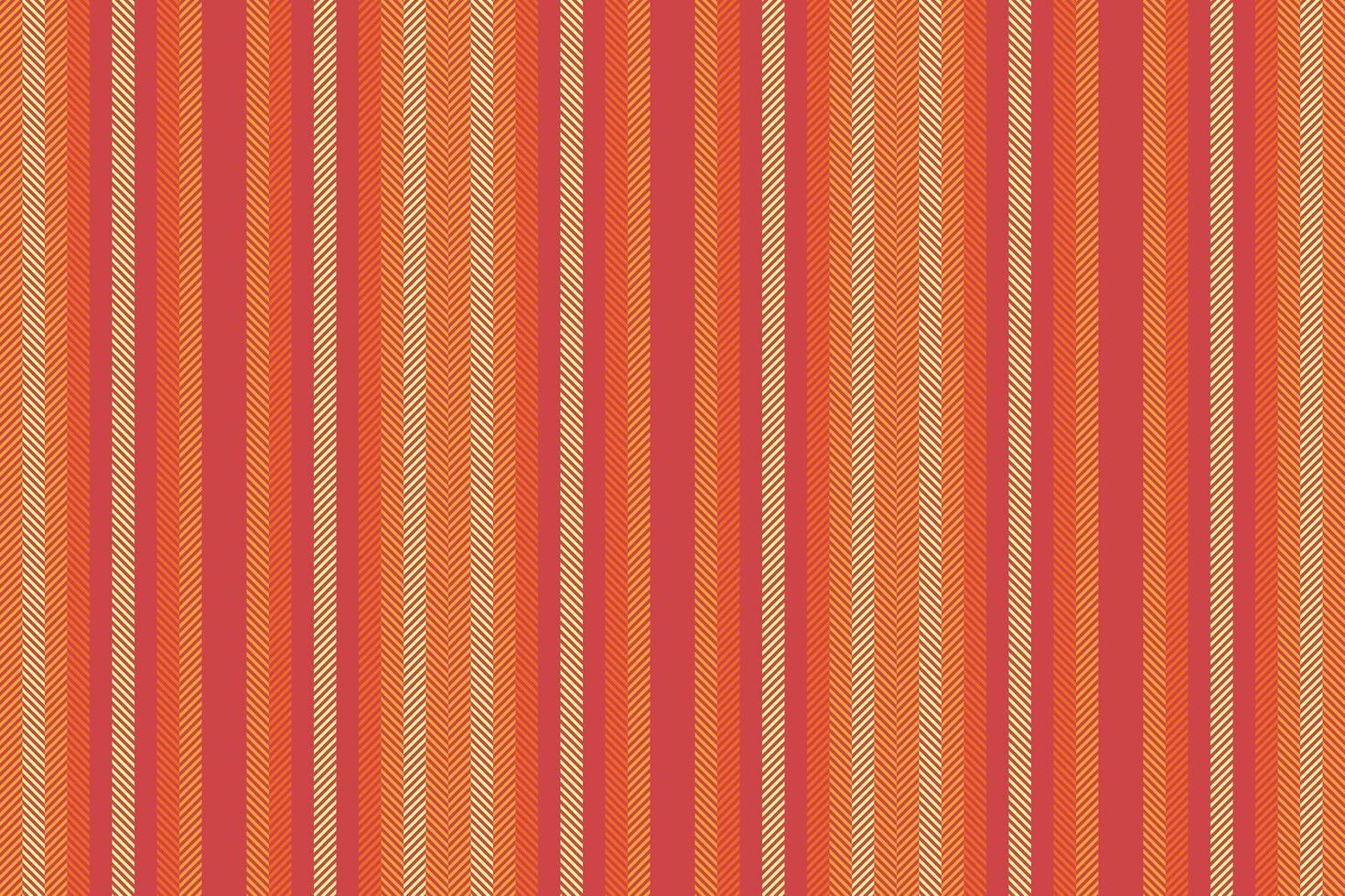 Naked texture textile, oriental lines vertical stripe. Rustic background fabric seamless pattern in red and orange colors. vector