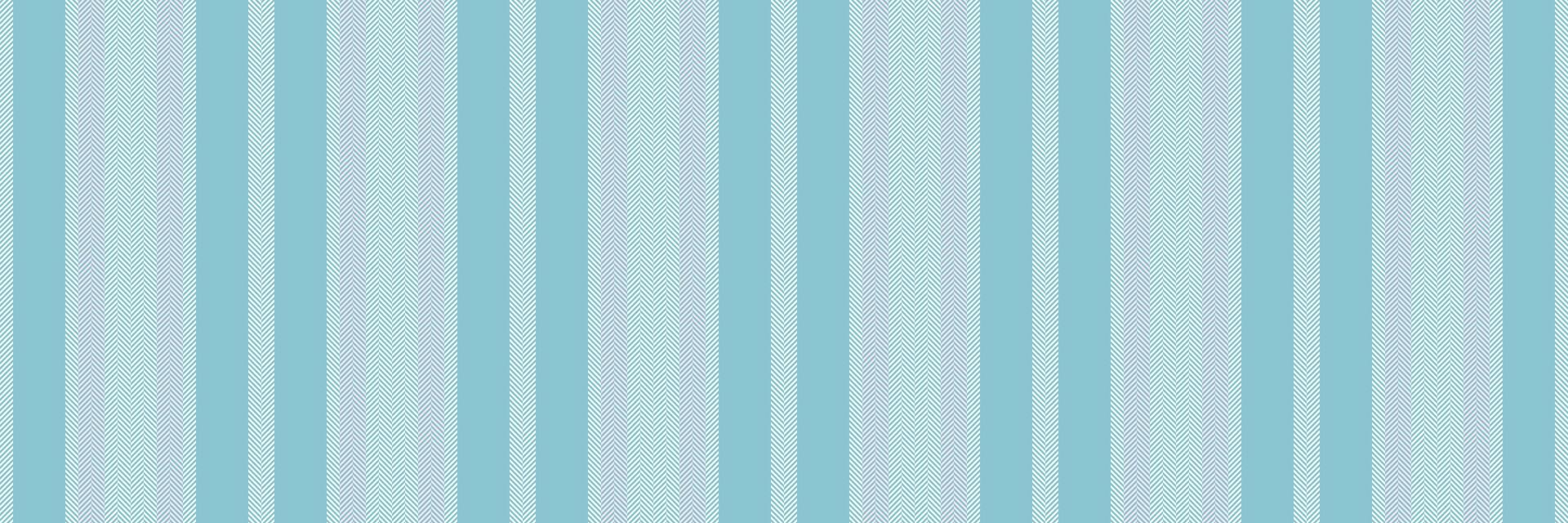 Screen textile seamless texture, victorian pattern vertical background. Rectangle lines stripe fabric in cyan and snow colors. vector