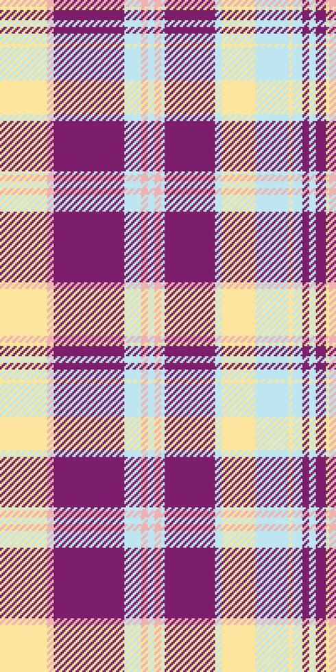 Finish pattern texture seamless, anniversary check plaid textile. Formal tartan fabric background in light and pink colors. vector