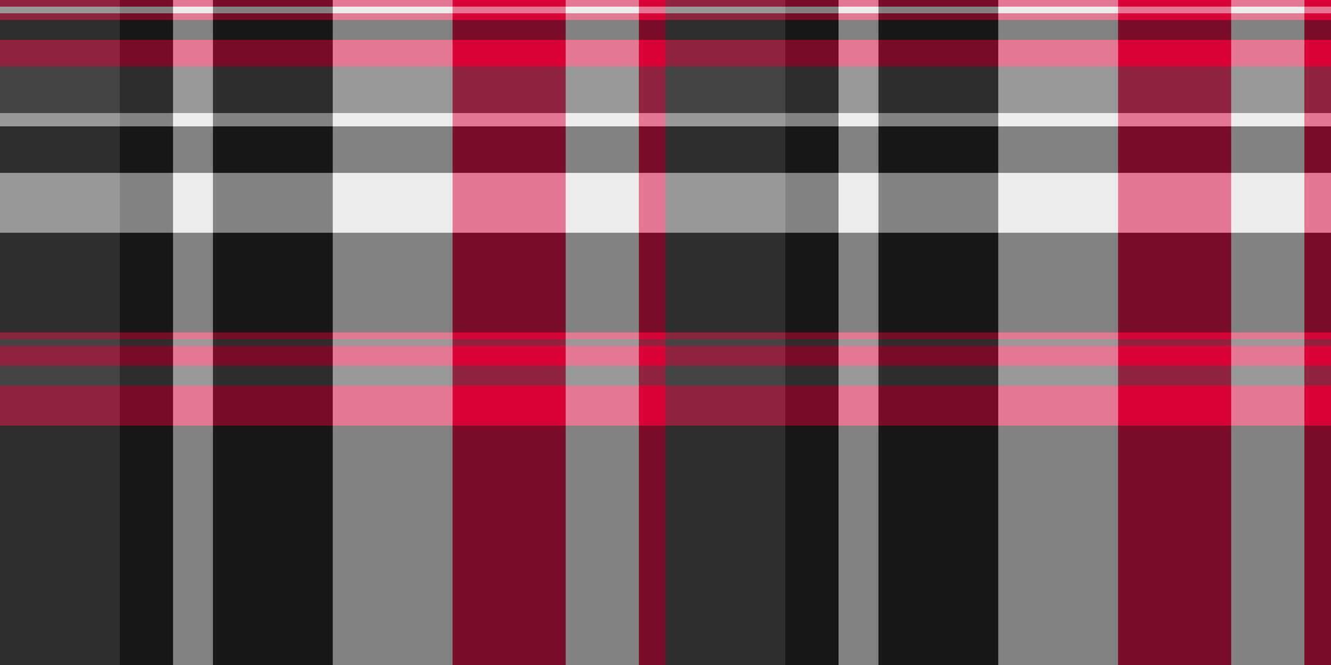 Bandana tartan plaid textile, plain check fabric texture. Decor pattern background seamless in red and grey colors. vector