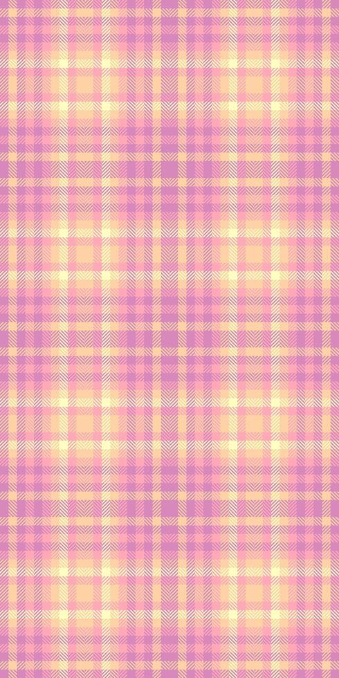 Display textile pattern, drawing tartan check texture. Vintage plaid seamless background fabric in red and pink colors. vector