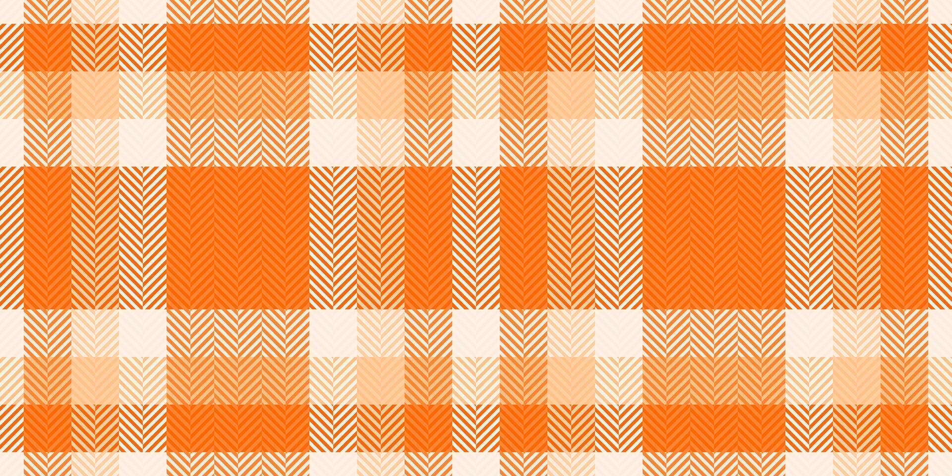Vibrant orange and cream herringbone plaid pattern. Perfect for textile design, autumnal projects, or adding a touch of warmth and texture to your designs. vector