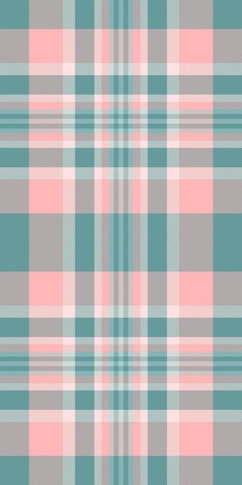 Perfect textile texture tartan, collage seamless pattern. American fabric plaid check background in light and teal colors. vector