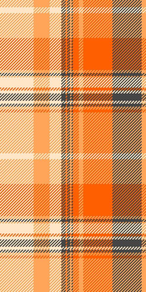 Vibrant orange and beige plaid pattern, perfect for autumnal designs, fall fashion, or rustic textures. vector