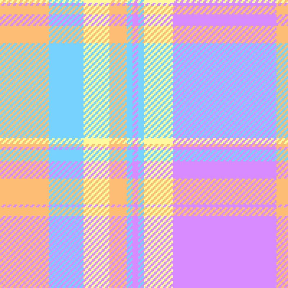 Pastel plaid pattern. Seamless fabric texture in soft, spring colors. Suitable for backgrounds, textiles, or web designs requiring a delicate, cheerful touch. vector