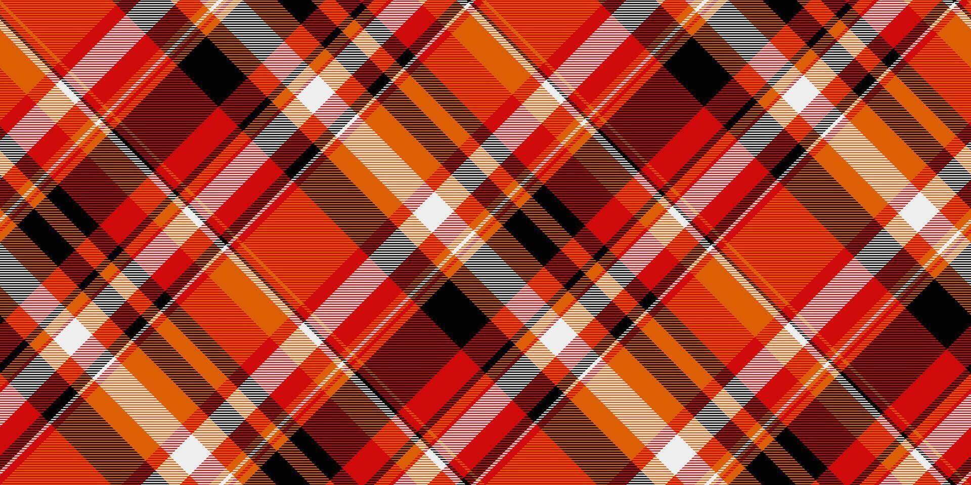 Warm, vibrant plaid pattern with intersecting lines, perfect for backgrounds, textiles, or design accents. Classic, cozy and adaptable. vector