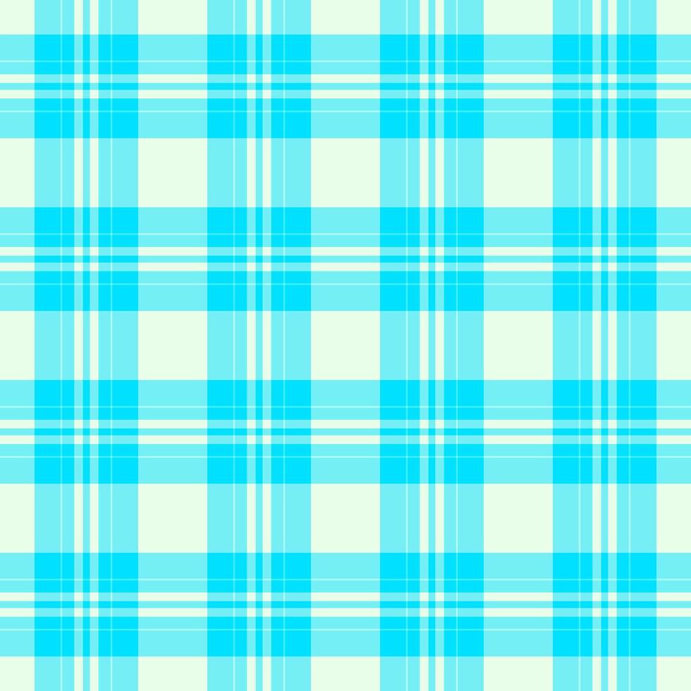 Artistic texture textile pattern, shabby fabric tartan . Clothing check background plaid seamless in cyan and bright colors. vector