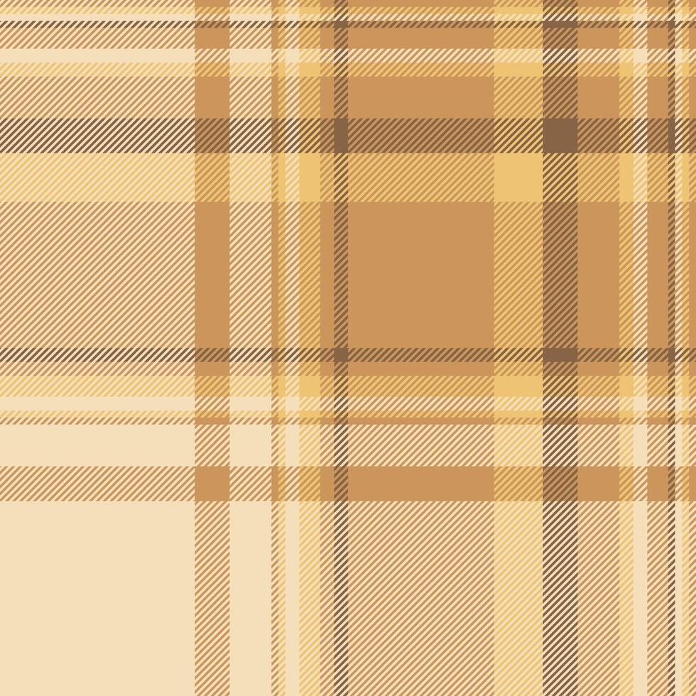 Beige plaid fabric background. Classic tartan pattern in warm earth tones. Suits fashion, textiles, interiors and creative projects. Versatile design element. vector