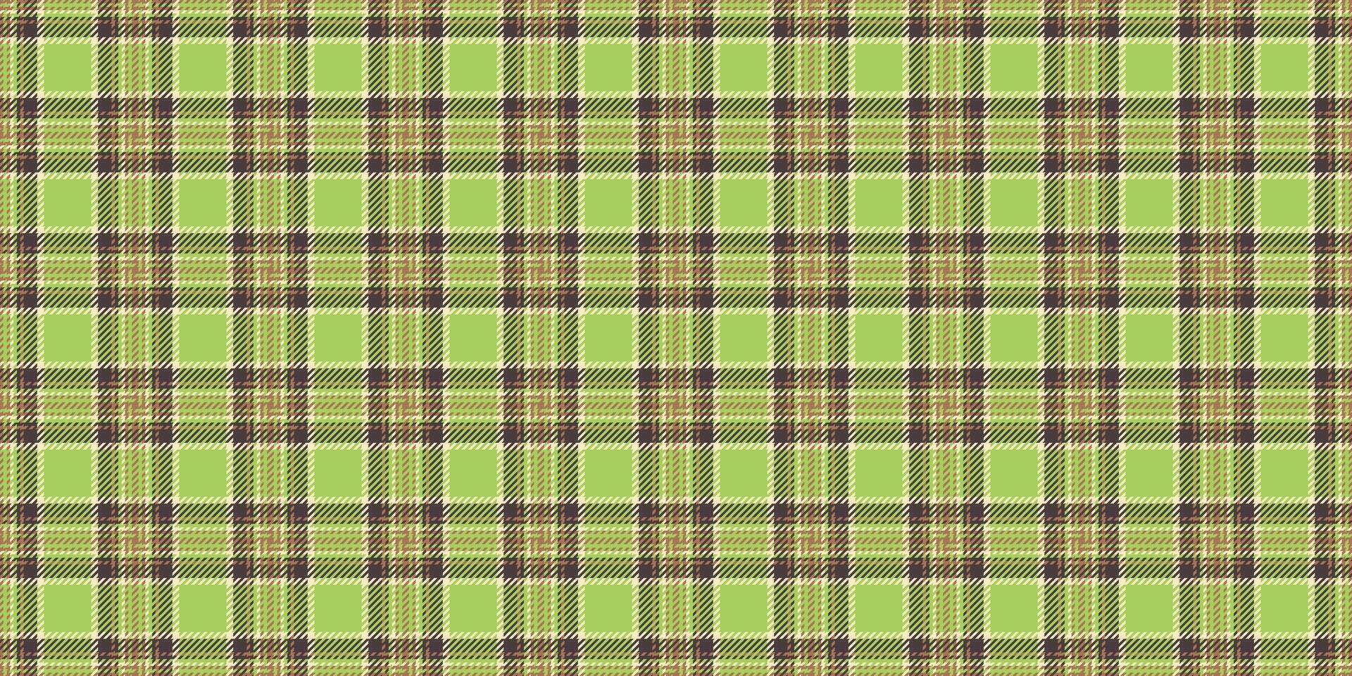 Vibrant lime green and brown plaid pattern, perfect for textile design, fashion, or website backgrounds. This seamless texture offers a fresh, contemporary feel with a classic plaid aesthetic. vector