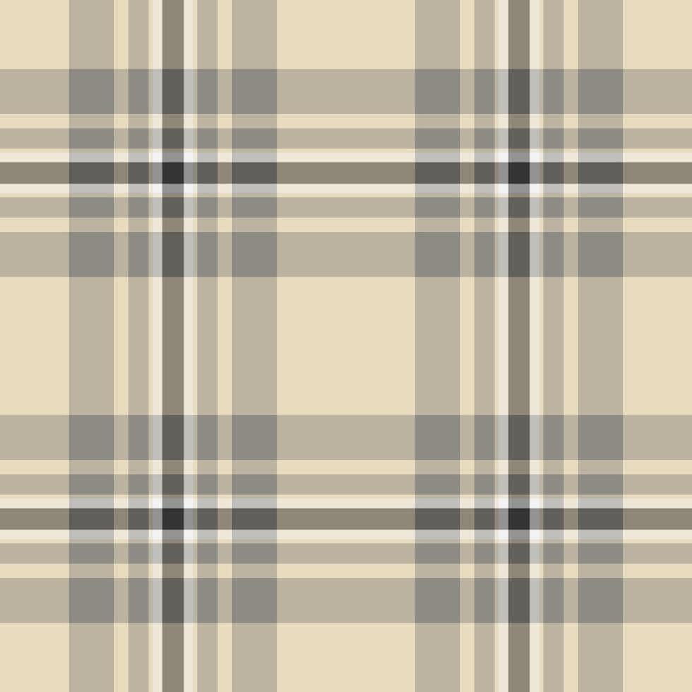 Classic plaid pattern in beige and grey tones. Versatile design for backgrounds, textiles, and creative projects needing a touch of timeless style sophistication. vector