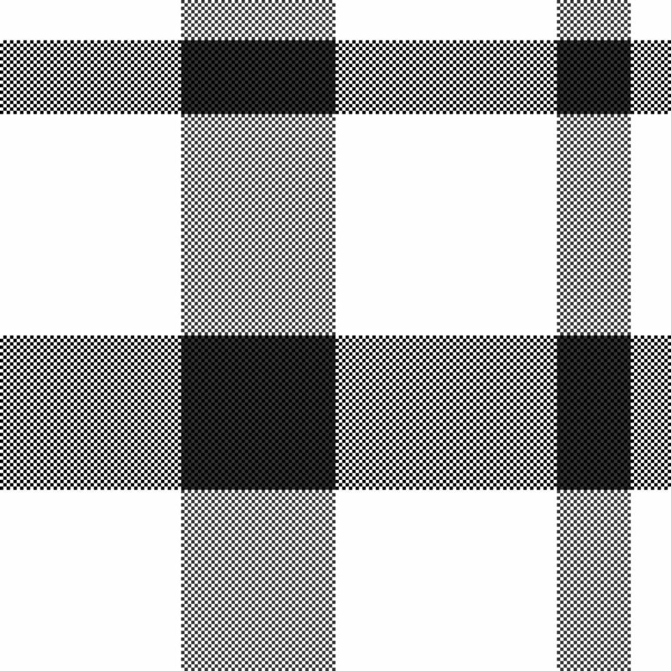 Classic black and white plaid pattern. Timeless fabric design for fashion, textile, or graphic backgrounds. Versatile for print, web, and creative projects. vector