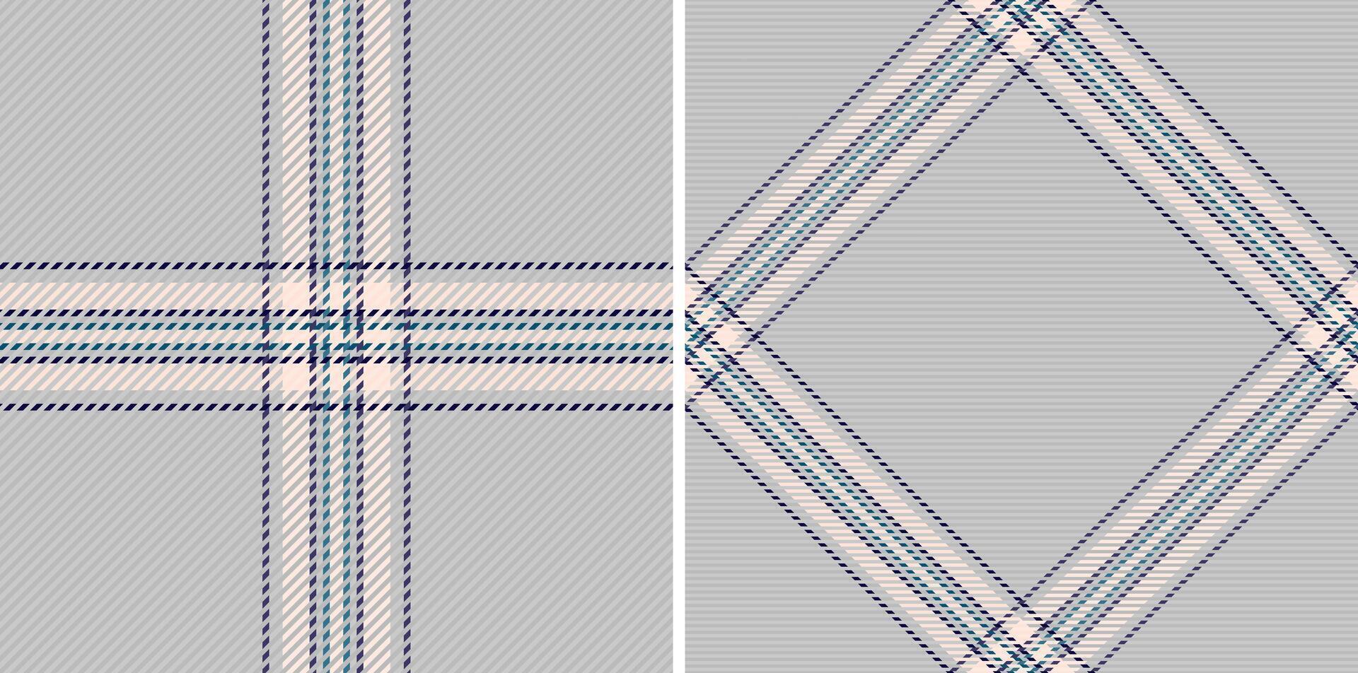 Elegant gray plaid patterns, perfect for textile design, fashion, or website backgrounds. Two variations classic crosshatch and a stylish diamond design. vector